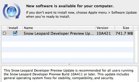 Mac OS X 10.6 Snow Leopard(Build 10A421)